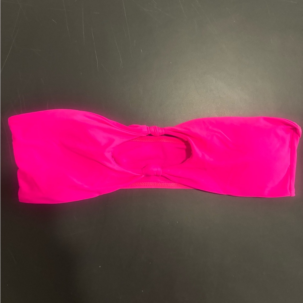 SHEIN Hot Pink Swim Bandeau Top